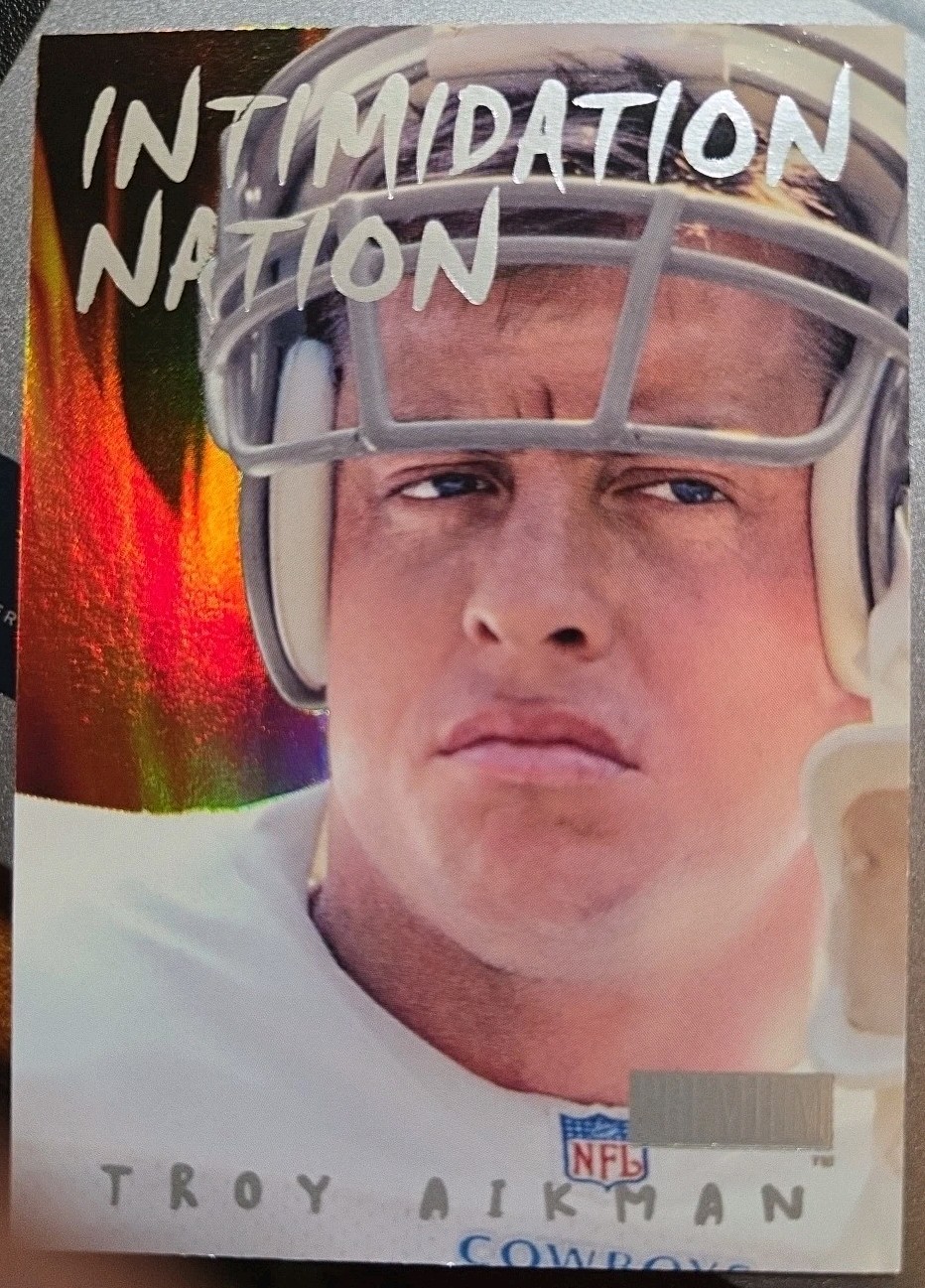 1998 Skybox Premium Intimidation Nation Troy Aikman #9IN HOF
