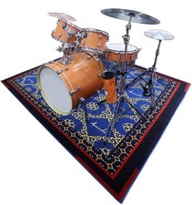 Acuda blue oriental style drum rug 6' x 6'6"