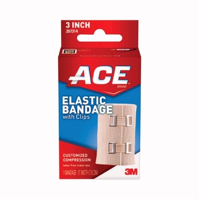 ACE 207314 3'' x 64'' Elastic Bandage with E-Z Clips New