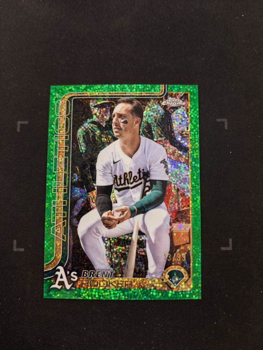 Brent Rooker 2025 Topps Chrome Image Variation Green Speckle SP #54 13/99