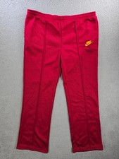 Vintage 70s 80s Nike Track Sweat Pants Men's Size Large Red Pleated Drawstring