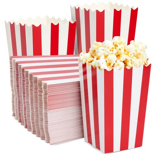 Set of 100 Mini Popcorn Favor Boxes - 3x5 Snack Containers for Carnival Party...