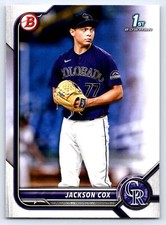 2022 1st Bowman Draft Paper #BD-174 Jackson Cox Colorado Rockies BASEBALL Card
