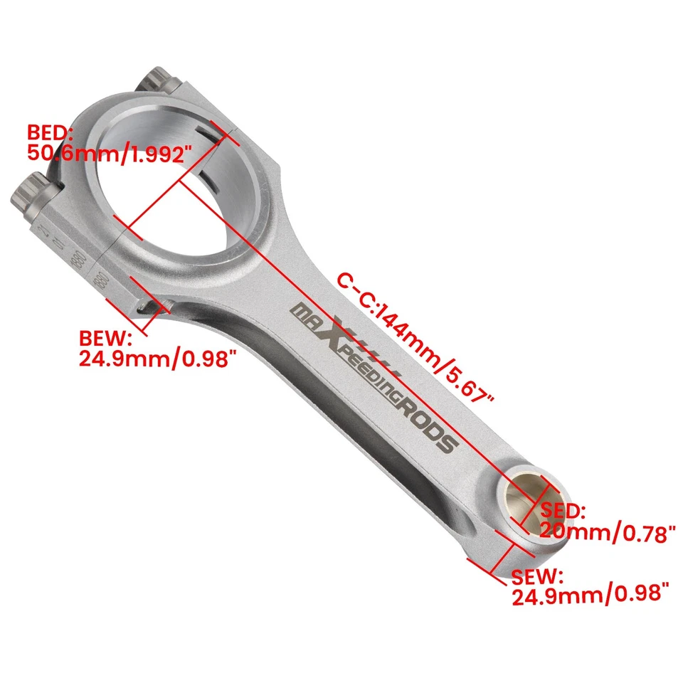 Forged 4340 H-Beam Connecting Rods+ARP Bolts For VW 1.8T Audi TT Quattro 20mm - Image 3 of 4