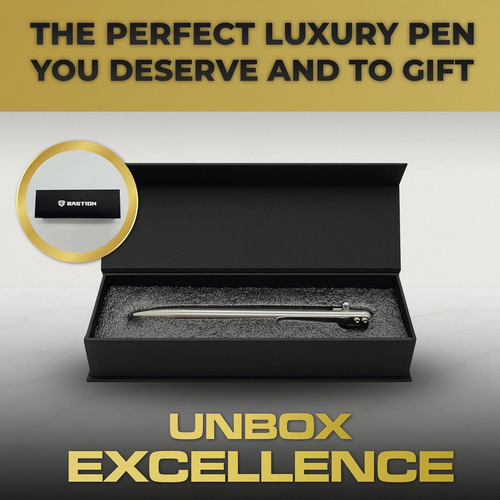 ® Penna Luxury Slim Bolt Action, Penna EDC Durevole con Punta Fine, Sfera Professionale - Foto 5 di 6