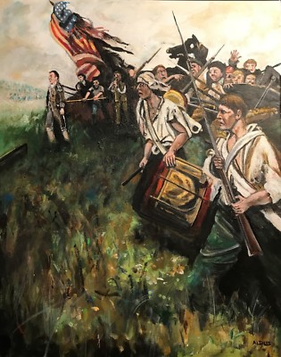 ALDUS U.A ORIGINAL General Washington Unabhängigkeitskrieg USA AWI ÖLGEMÄLDE