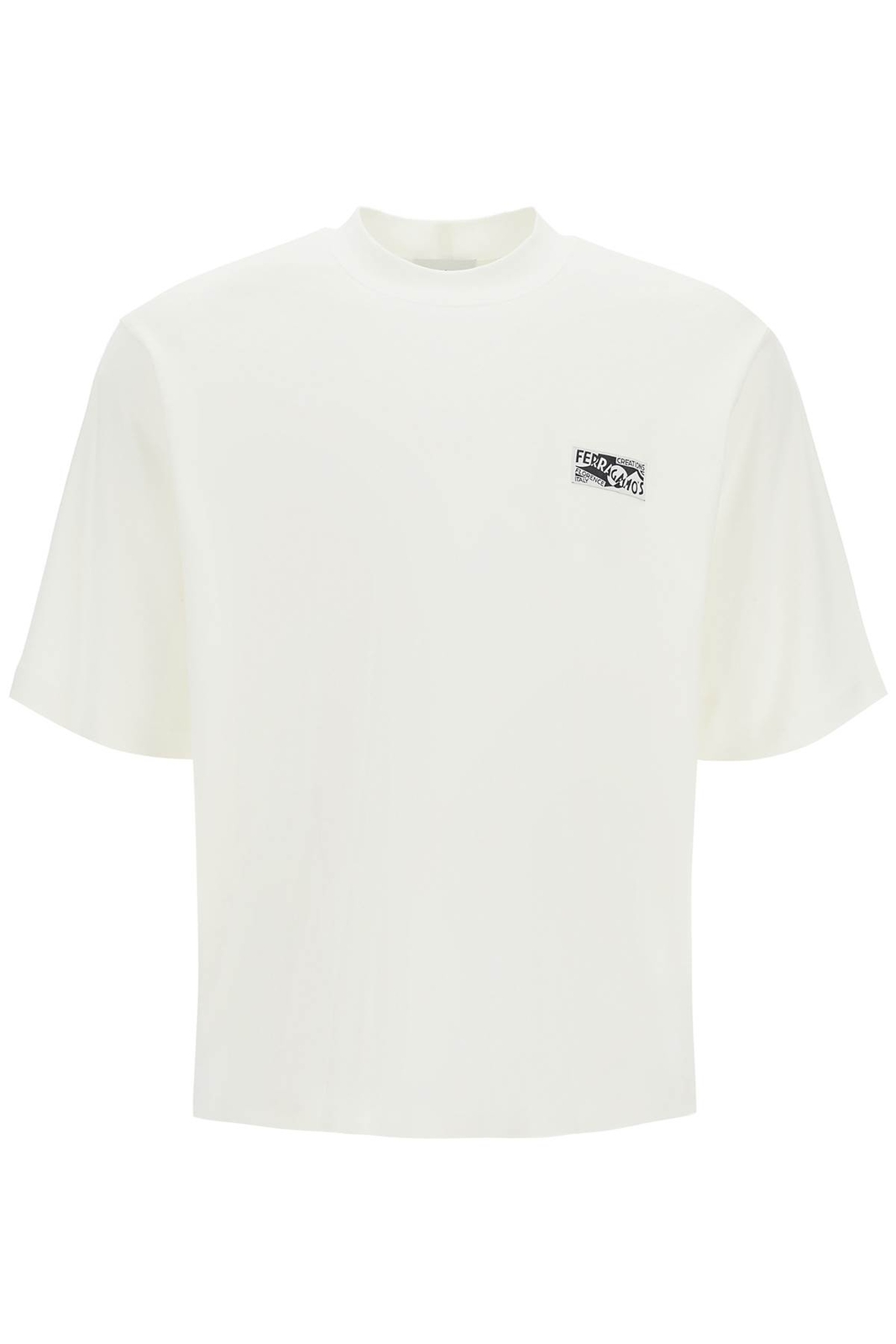 Мужская футболка из хлопка и шелка FERRAGAMO артикул L 1224570776715 001MS БЕЛАЯ 131590₽