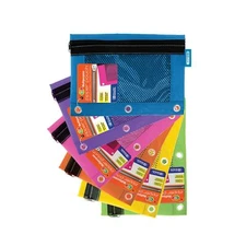 BAZIC Bright Color 3-Ring Pencil Pouch w/ Mesh Window, Case of 144 (804-144),...
