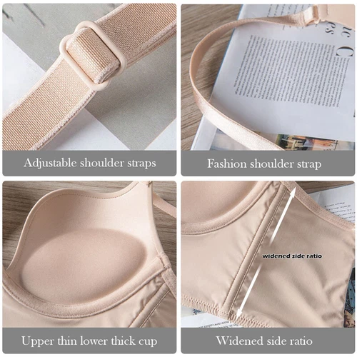 Women Low Back Bra Wire Lifting Deep U Backless Bra With Convertible Clear Strap - Picture 16 of 36