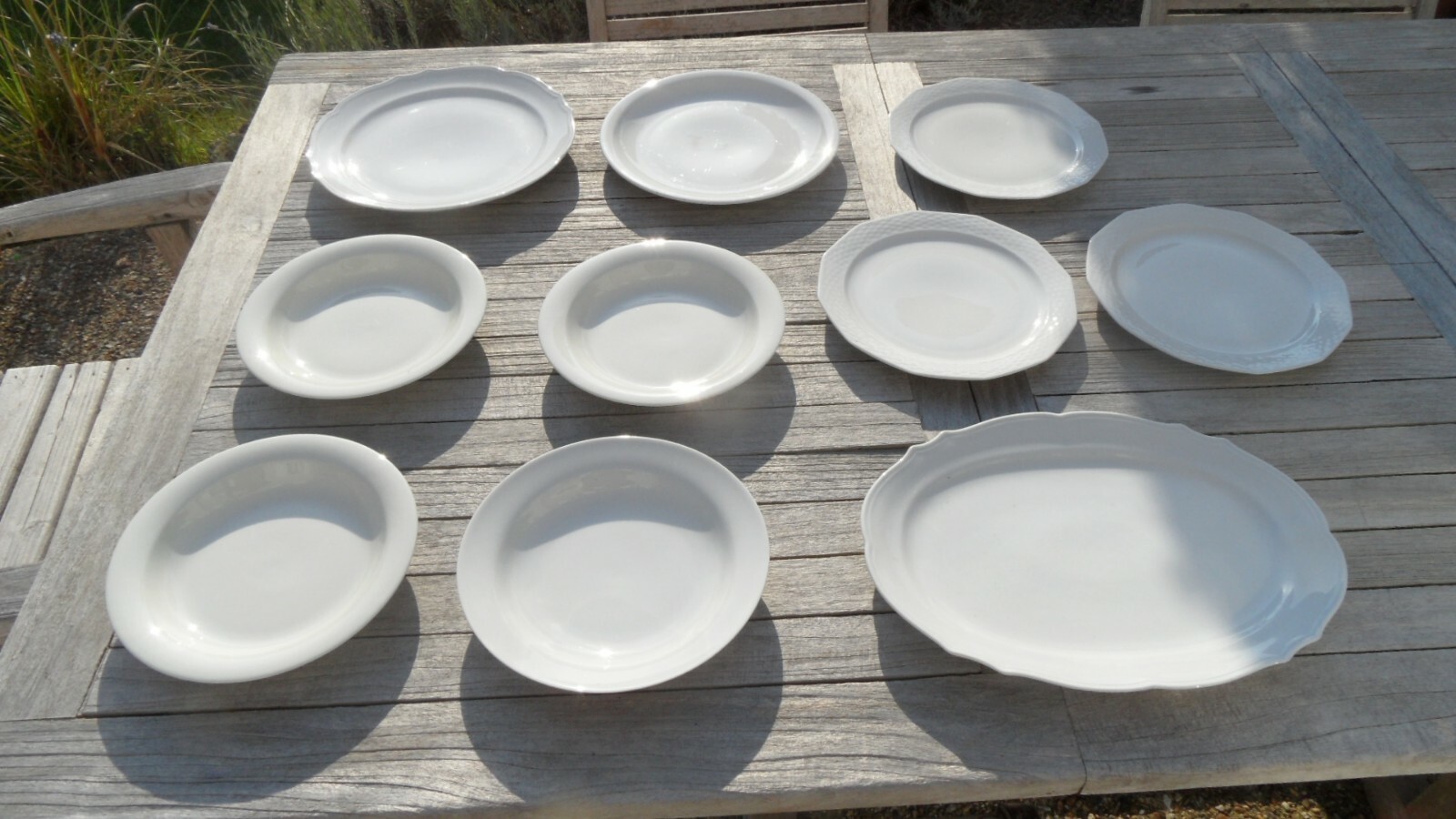 Porcelaine blanche WINTERLING Bavaria, service de table de 10 pièces avec assiettes et plats