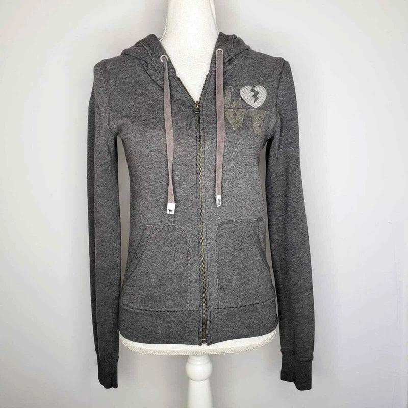 victoria-secret-vs love zip up hoodie