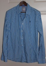 Crew Clothing Company Blue Gingham L Long Sleeve Button Down Men s Classic Fit