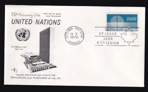 Canada FDC 1970 United Nations 25th Anniversary sc#513, unaddressed Rosecraft-10