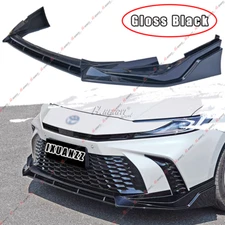 Fits 2025-2026 Toyota Camry SE XSE Front Bumper Lip Spoiler Splitter Gloss Black