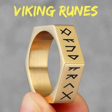 Vintage Nordic Viking Runes Celtic Knot Series Stainless Steel Mens Ring
