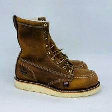 THOROGOOD MEN'S 8" MOC TOE SAFETY COMFORTABLE 804-4478 WORK BOOTS SIZE 9D