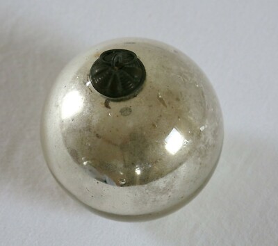 Boule De Noël Ancienne En Verre églomisé Mercurisé - Vintage 19ème Siècle Style Napoléon III - France