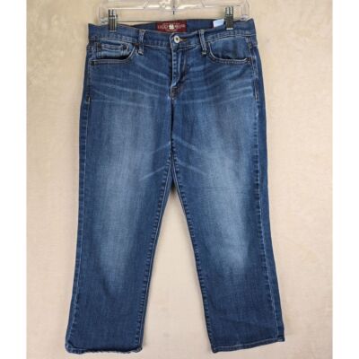 Lucky Brand Sweet N Crop Women Denim Capri Jean Size 4 Bohemian Western Festival
