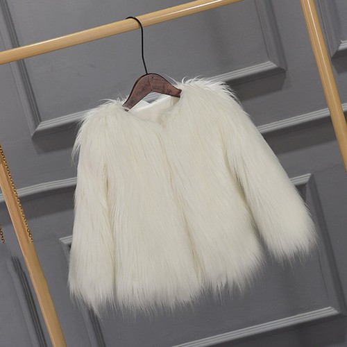 Girls Faux-fur Jacket Coat Toddler Kids Winter Thicken Warm Fuzzy Outwear Clothe - Picture 25 of 57