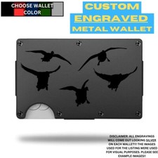 5 Mallards Comin at Ya Custom Laser Engraved Onto An Aluminum Wallet