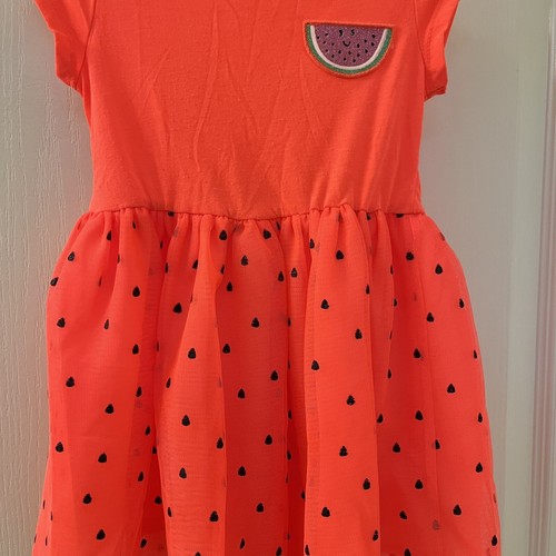 H&M Neon Orange Watermelon Tulle Dress Girls Size 2-4 years - Picture 3 of 11