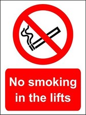 No smoking in the lifts Safety sign 