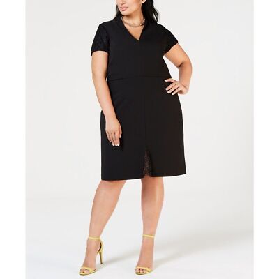 Robe Femme Betsey Johnson Noire Taille 4 - Manches Courtes Et Détails En Dentelle, Neuve Avec étiquettes