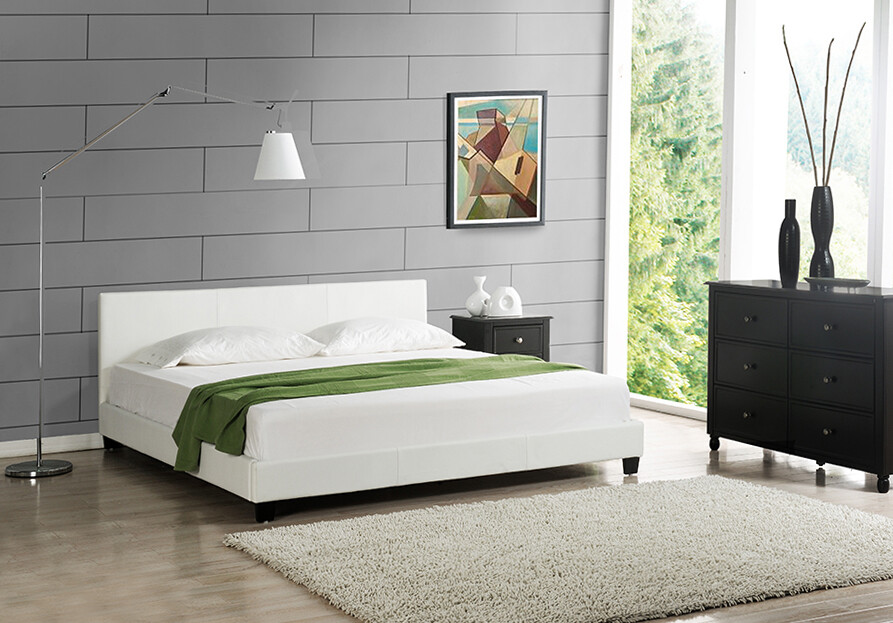Immagine 1 - Corium Letto Matrimoniale Imbottito 140x200cm Telaio Rete a Doghe Struttura