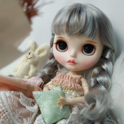 Blythe Articular doll Grey mixed color hair Dudu mouth Factory Joint Body 12''