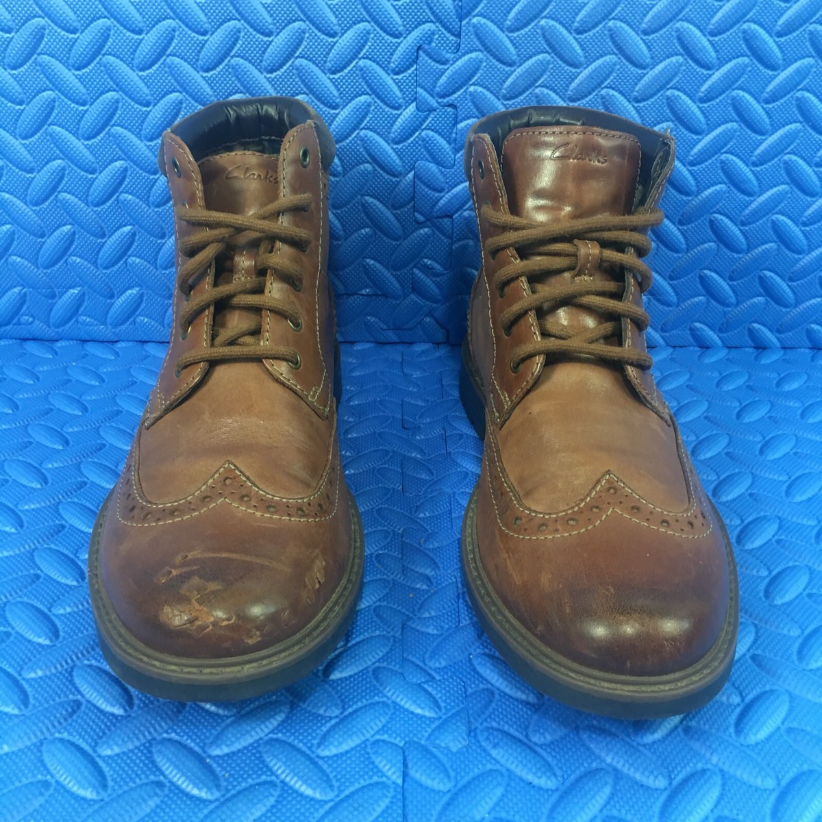 Clarks Curington Rise Mens Shoes Brown Leather Oxford Ankle  display picture 2