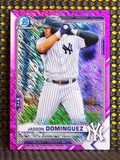JASSON DOMINGUEZ  -  2021 BOWMAN CHROME PROSPECTS FUCHSIA SHIMMER REFRACTOR 