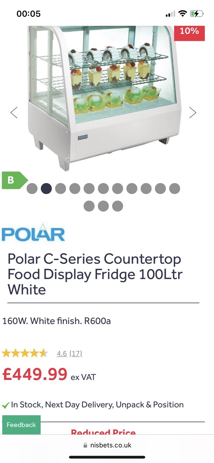 counter top display fridge 100L eBay