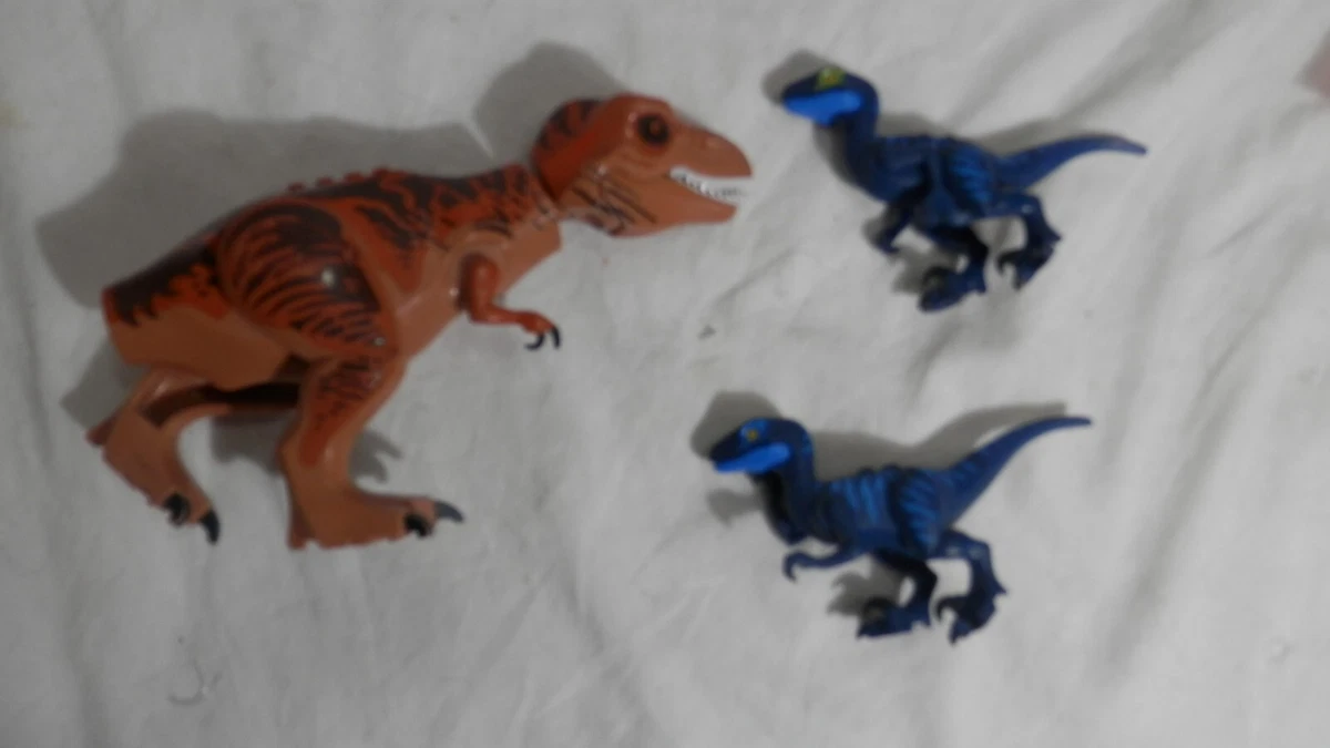 Lot of 3 LEGO Mini Figure Dinosaur Raptor Velociraptor T Rex Jurassic World
