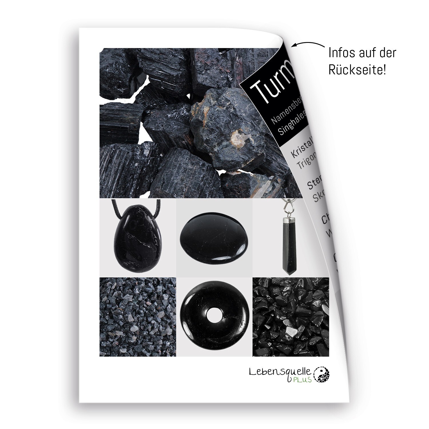 Thumbnail - Schwarzer Turmalin Schörl Massagestein Scheibenstein Augenstein