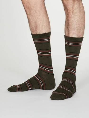 CALZINI UOMO THOUGHT (BRAINTREE) BAMBÙ - SPM584 NICOLSON STRIPE - NUOVI CON ETICHETTE - Foto 7 di 13