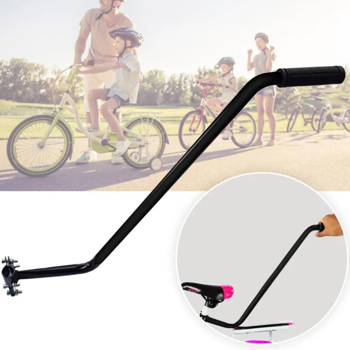 Kids Bike Training Push Handle Safety Pole Bar Balance Control Grip for  Bicycles