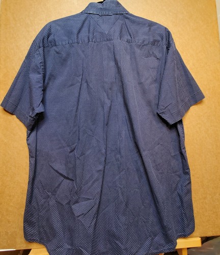 Tommy Hilfiger Men Short Sleeve Button Shirt Extra Large Stretch Blue White Dots - Picture 6 of 11