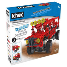 K'nex 4 Wheel Drive Truck Building Set 320 Pieces New Creative Christmas Gift