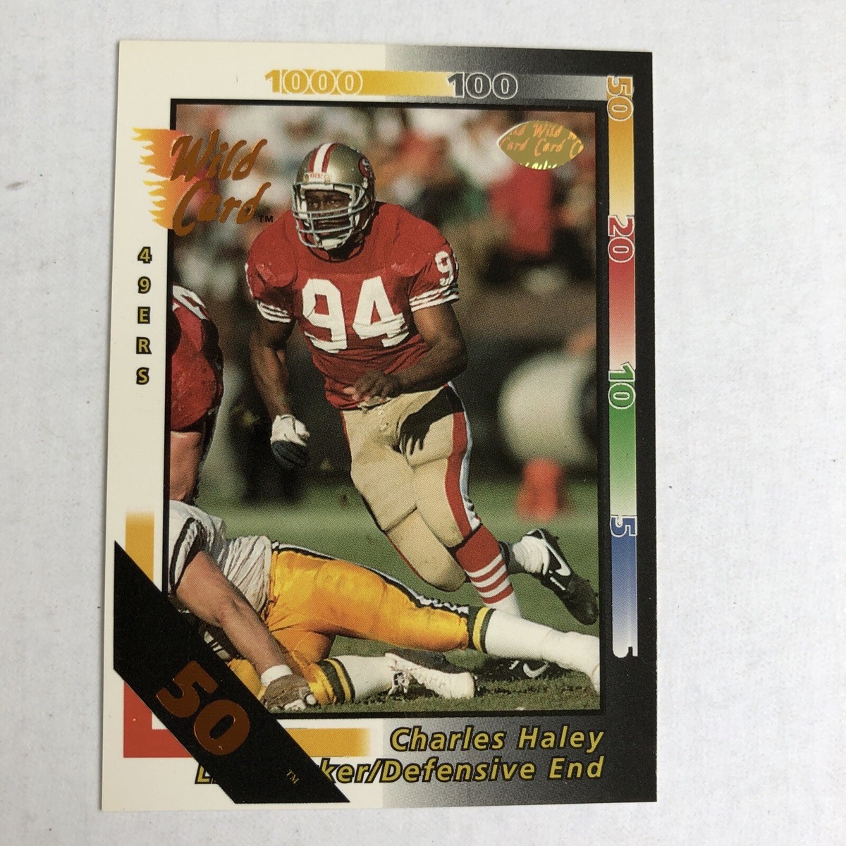 1992 Wild Card 50 Stripe Charles Haley #97 SAN FRANCISCO 49ers NM