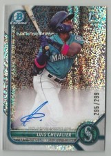 2022 Bowman Chrome Auto Luis Chevalier 1st Bowman Speckle Refractor #'d 295/299