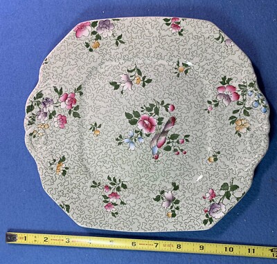 Wessex, F Winkle & Co - floral & bird plate - 9 1/2 x 10 inches - SUPERB --a