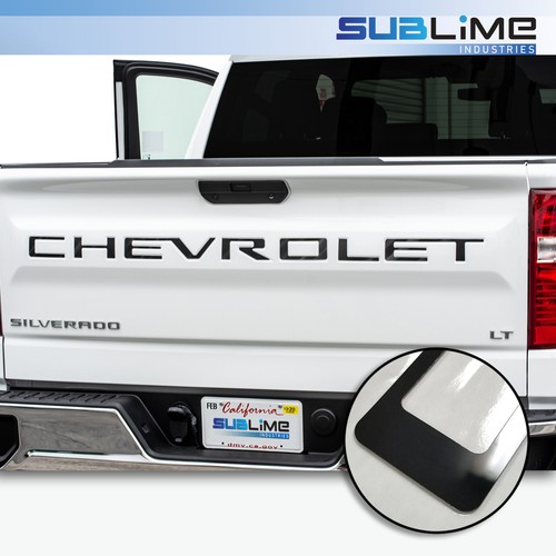 Chevrolet Silverado 2019 inserto letras plástico elevado ajuste negro brillante - Imagen 8 de 8