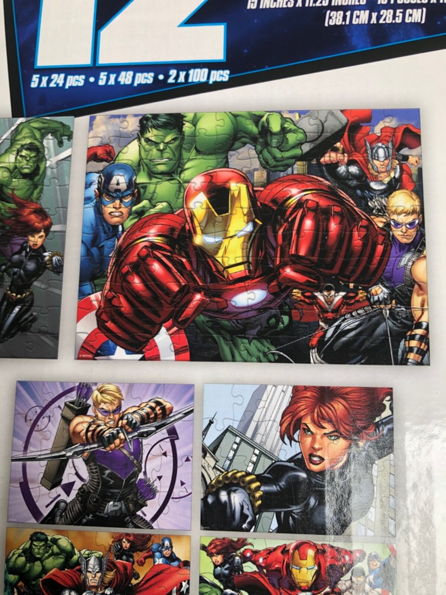 SPIN MASTER - Marvel Avengers 12 Puzzles Pack - 5x24 Pcs. -5x48