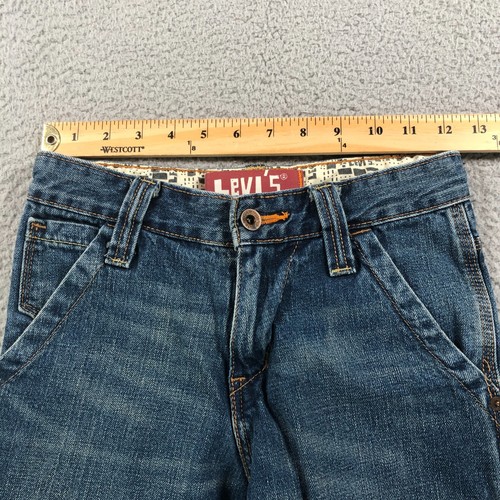 Levis Shorts Boys 8 Blue Carpenter Jorts Y2K Denim Baggy Skate 90s Baggy Jean - Picture 7 of 11