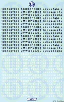 9961 - Decals Zahlen und Buchstaben 2,5 mm
