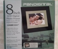 Pandigital 8  LCD Digital Photo Frame, Interchg Black/Brown Wood, 128MB PAN12-B