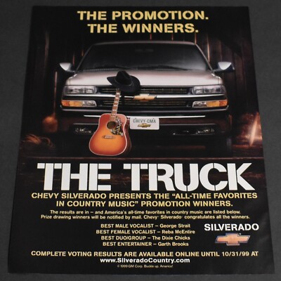 1999 Print Ad The Promotion Winners Chevrolet Silverado Pickup Truck Chevy CMA