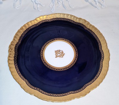 Mintons Made For Apsley Pellatt & Co Cobalt Blue And Gold Dinner Plate 9 1/2 In