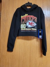 Kansas City Chiefs Black Logo Pullover Hoodie Sweatshirt. Med. Juniors. NWT.
