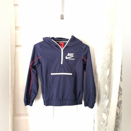 Nike Pullover Hoodie Jacket Sportswear 1/2 zip kids boy sz S Pullover vent back - Picture 2 of 9